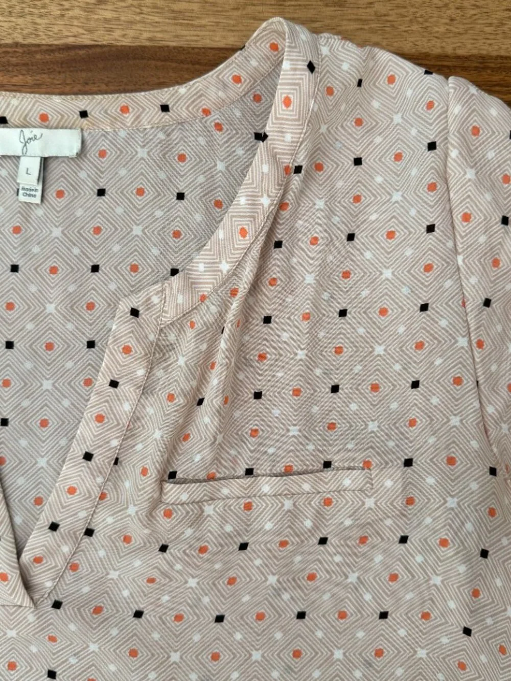 silk Joie geometric print blouse - Large